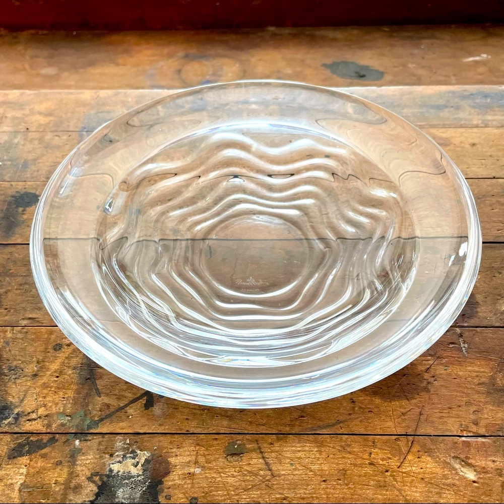 Vintage crystal modernist bowl Rosenthal wavy design
